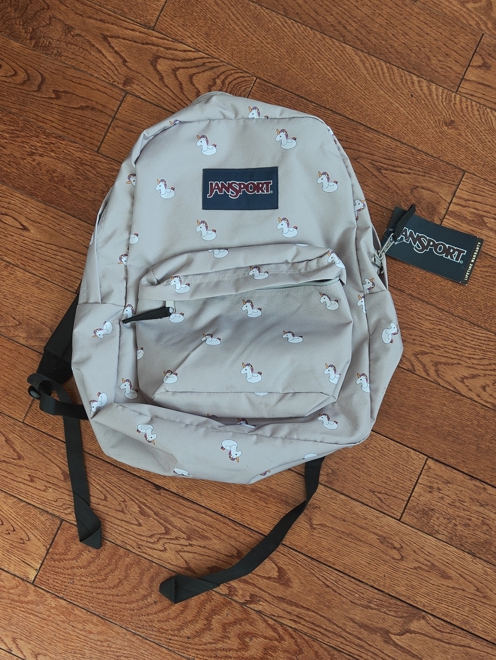 Jansport Grey Superbreak Unicorn Print Backpack